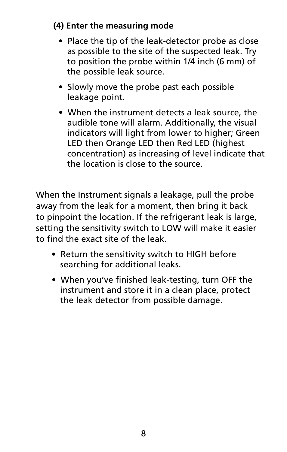 Amprobe RLD-1 Refrigerant-Leak-Detector User Manual | Page 14 / 19