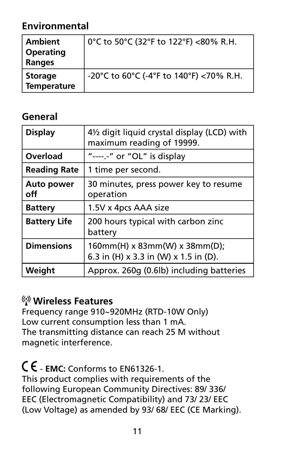 Amprobe RTD-10 RTD-Thermometers User Manual | Page 18 / 22