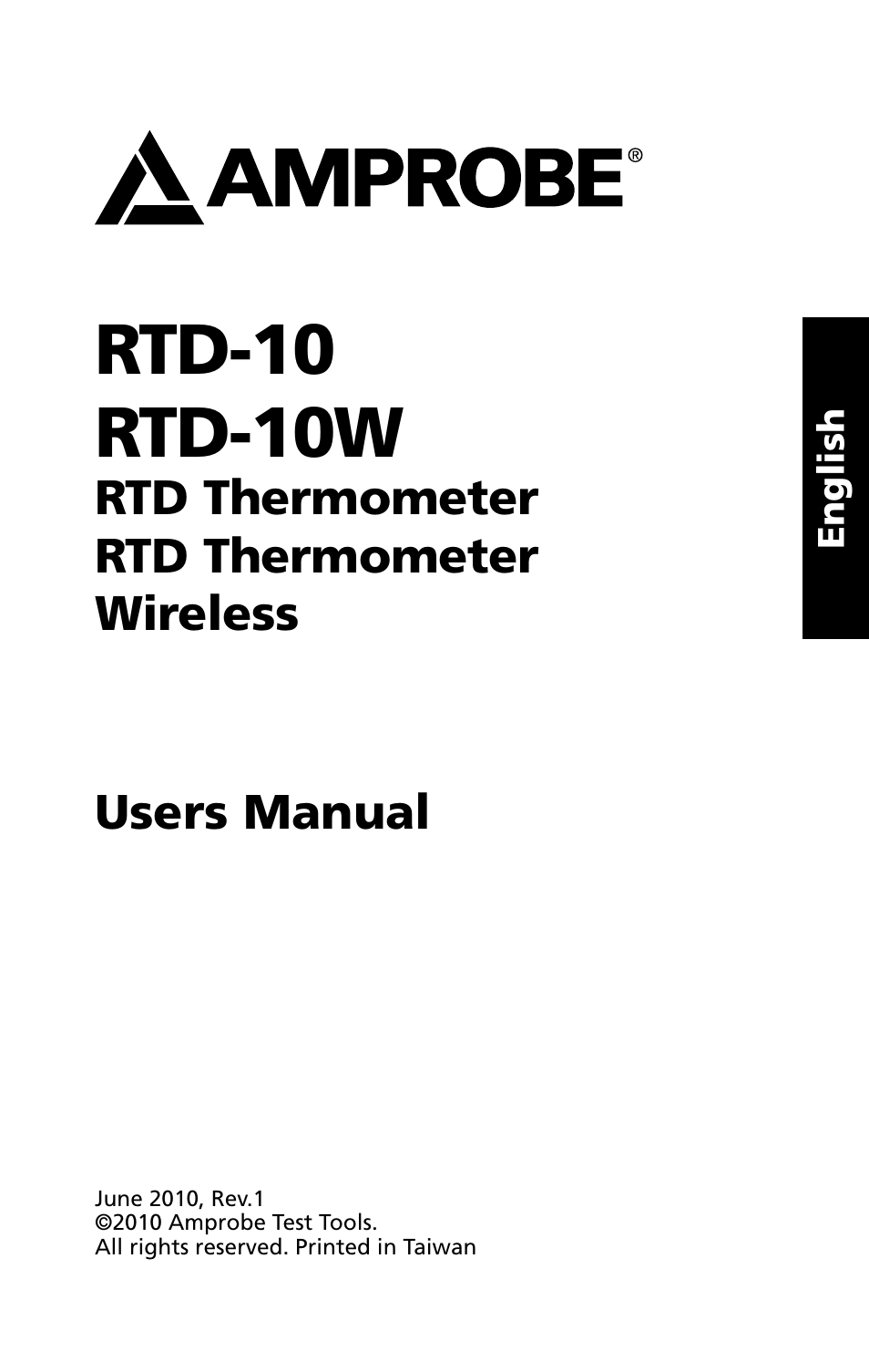Rtd-10 rtd-10w | Amprobe RTD-10 RTD-Thermometers User Manual | Page 3 / 22
