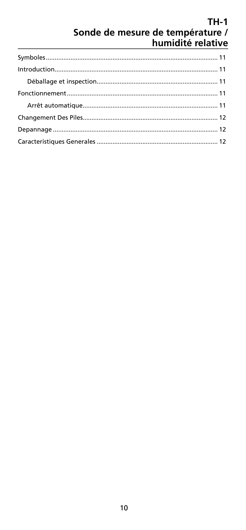Amprobe TH-1 Relative-Humidity-Temperature-Probe-Style-Meter User Manual | Page 11 / 40