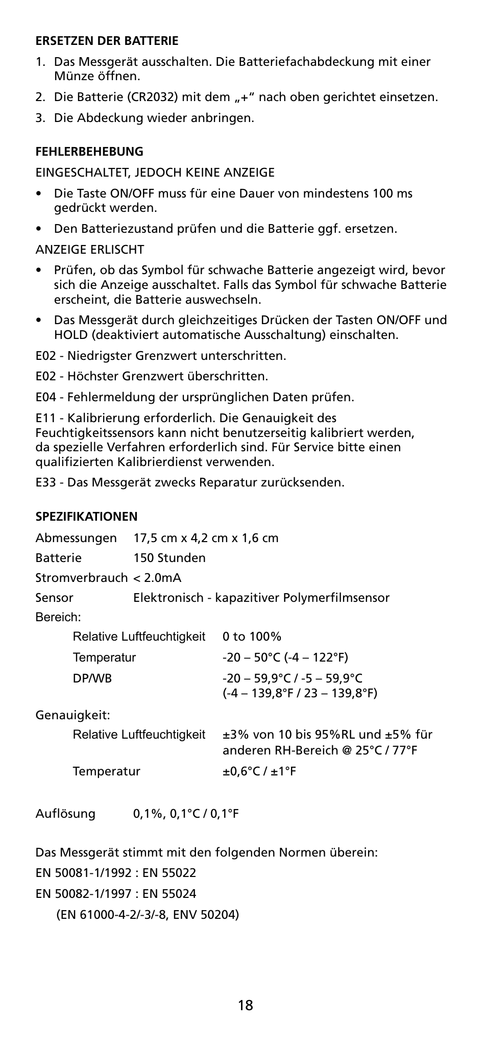 Amprobe TH-1 Relative-Humidity-Temperature-Probe-Style-Meter User Manual | Page 19 / 40
