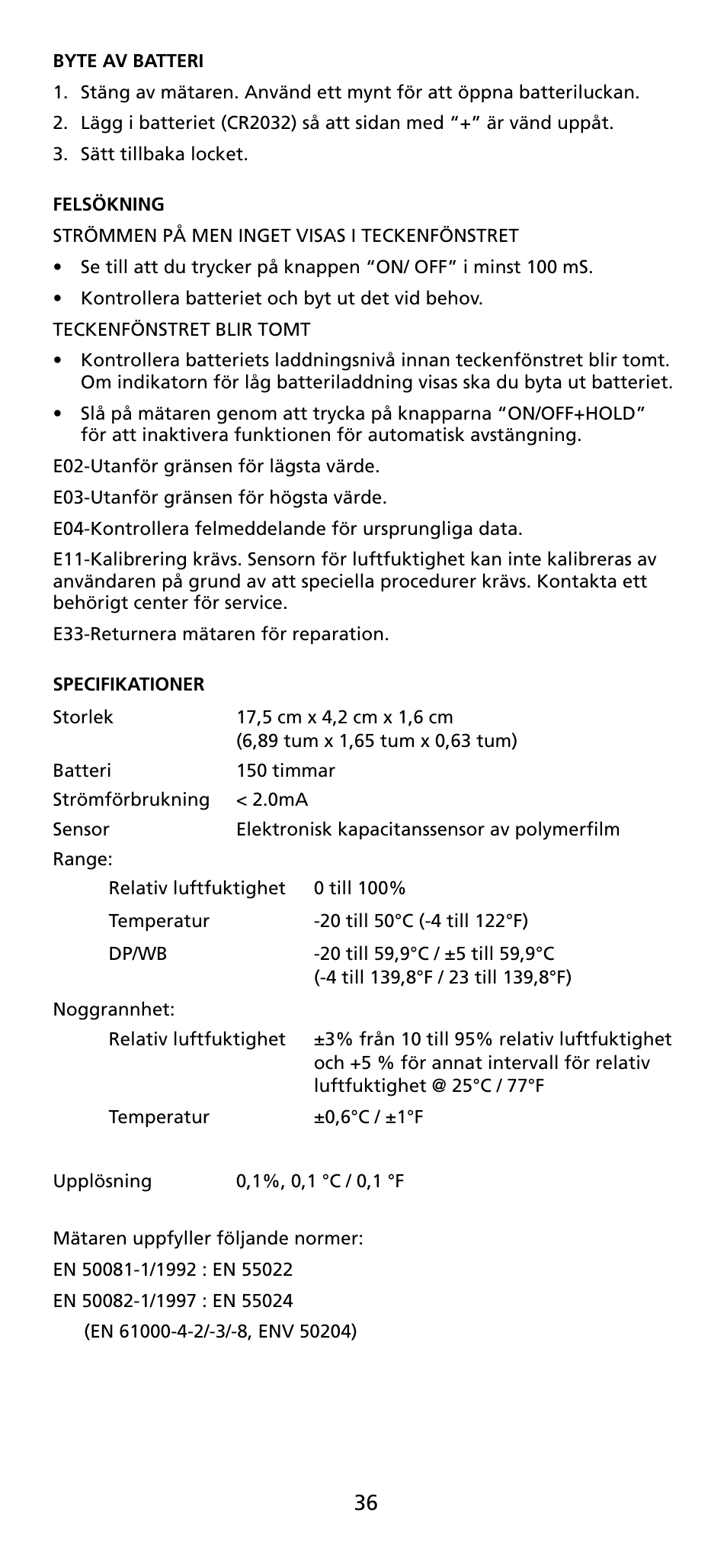 Amprobe TH-1 Relative-Humidity-Temperature-Probe-Style-Meter User Manual | Page 37 / 40