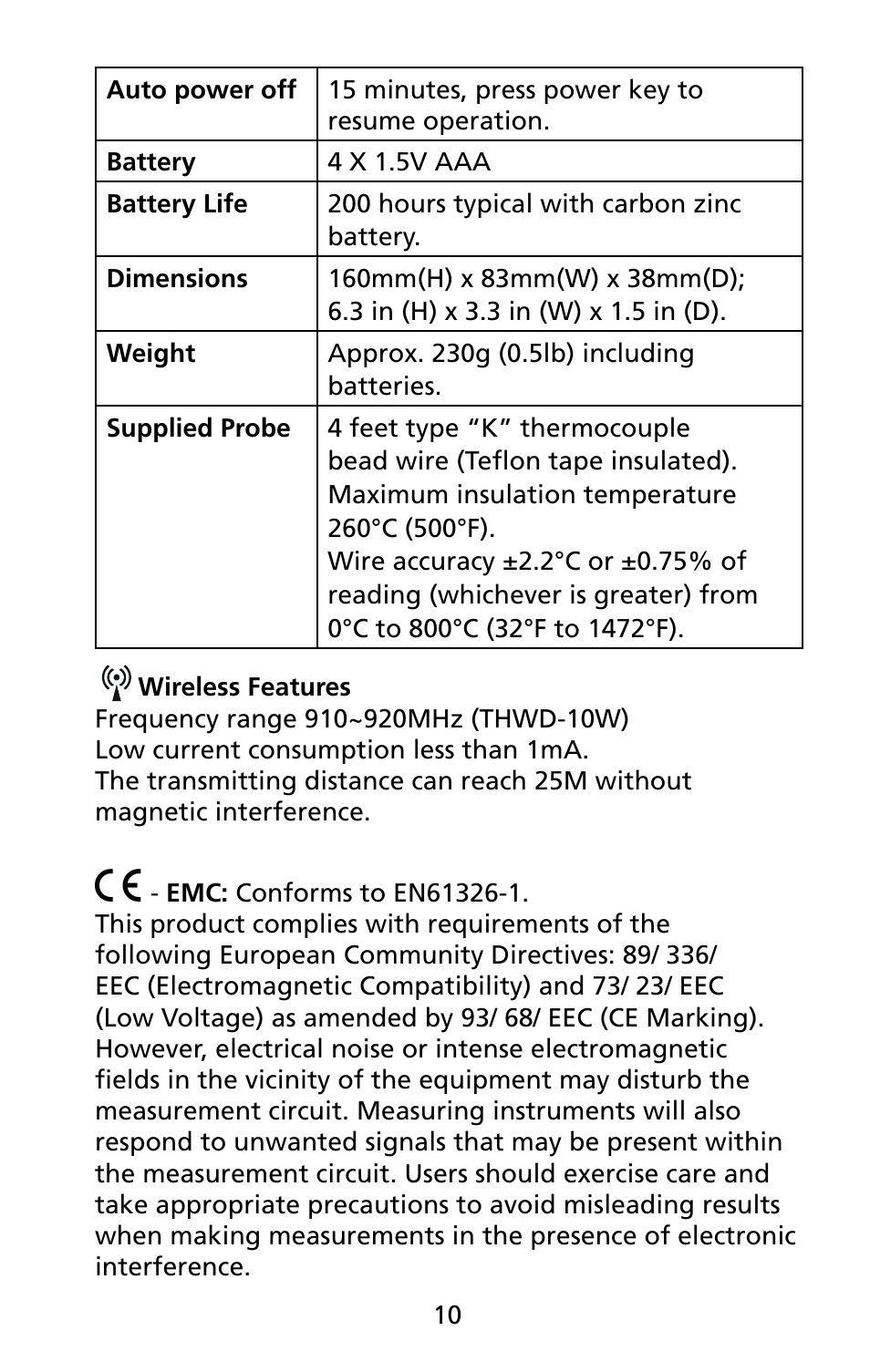 Amprobe THWD-10 THWD-10W RH-Meters User Manual | Page 17 / 20