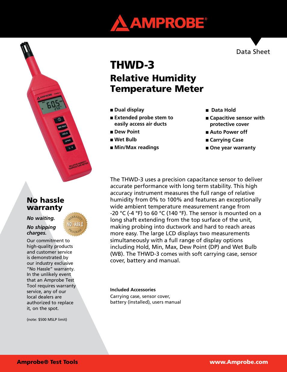 Amprobe THWD-3 DS User Manual | 2 pages