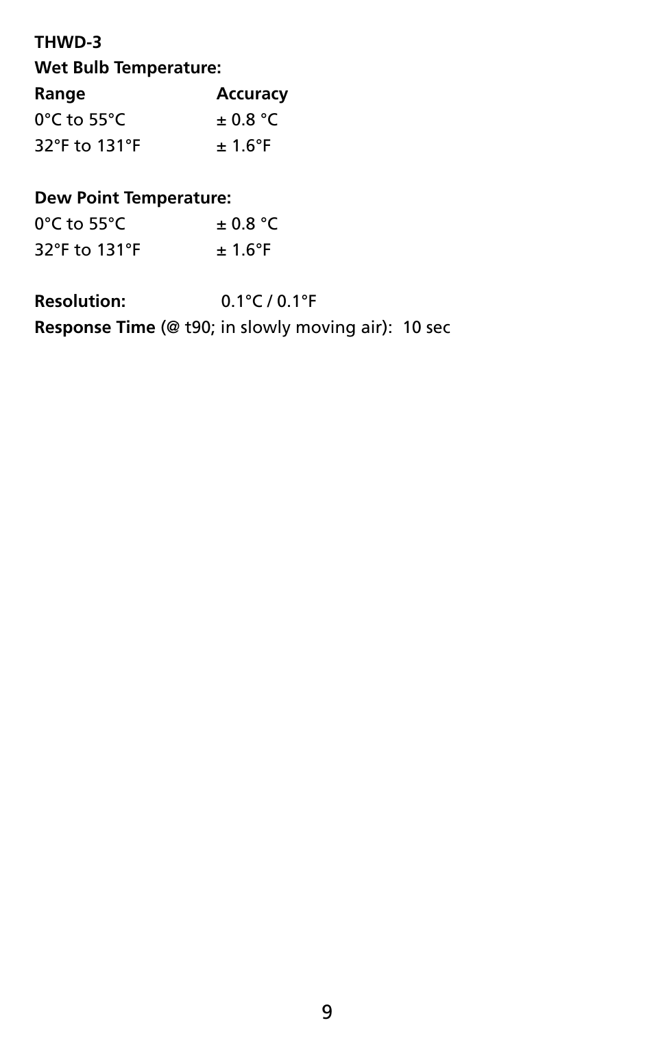 Amprobe THWD-3 TH-3 Relative-Humidity-Temperature-Meters User Manual | Page 11 / 63