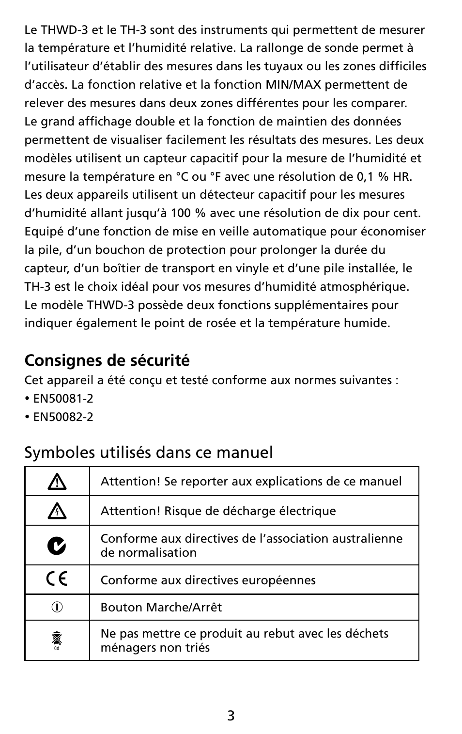 Amprobe THWD-3 TH-3 Relative-Humidity-Temperature-Meters User Manual | Page 15 / 63