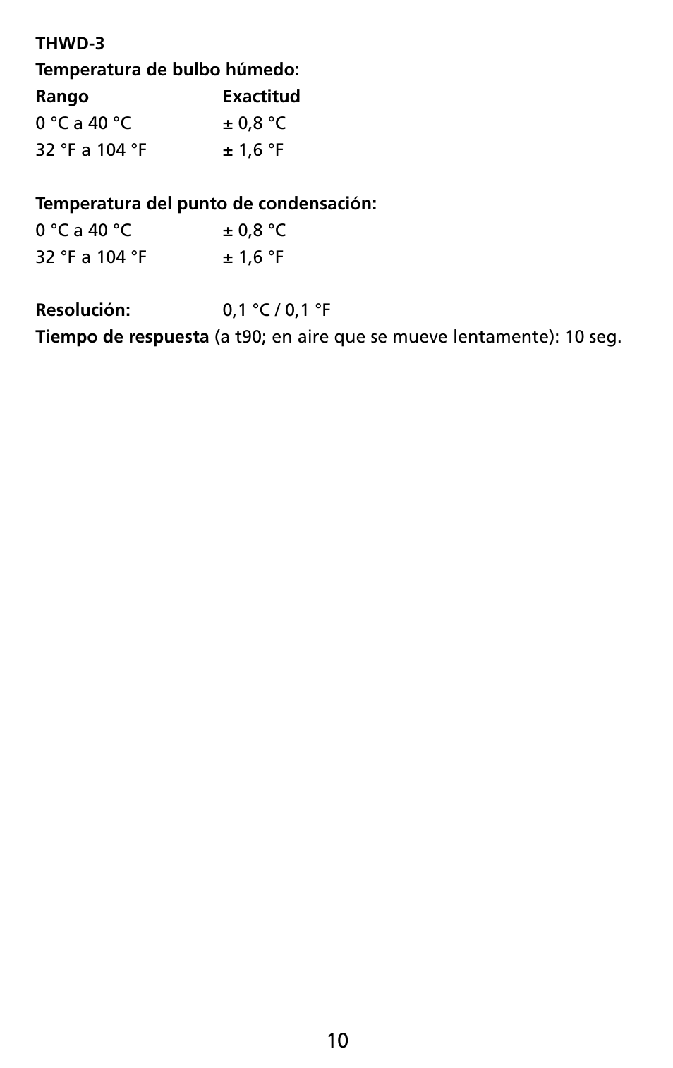 Amprobe THWD-3 TH-3 Relative-Humidity-Temperature-Meters User Manual | Page 52 / 63