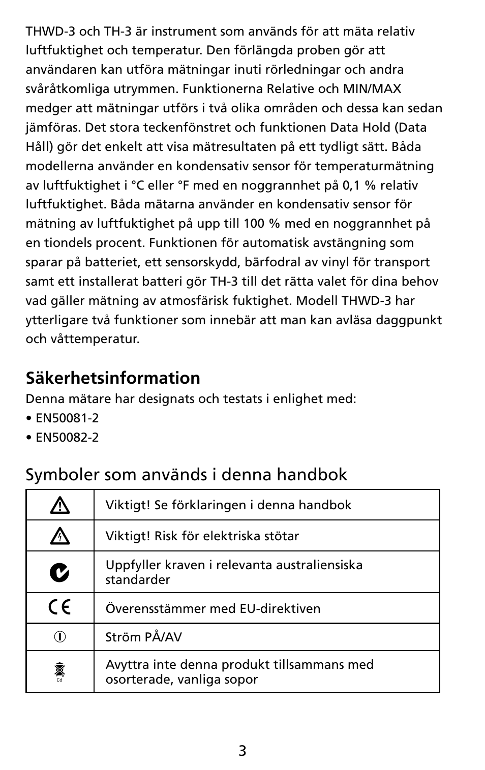 Amprobe THWD-3 TH-3 Relative-Humidity-Temperature-Meters User Manual | Page 55 / 63