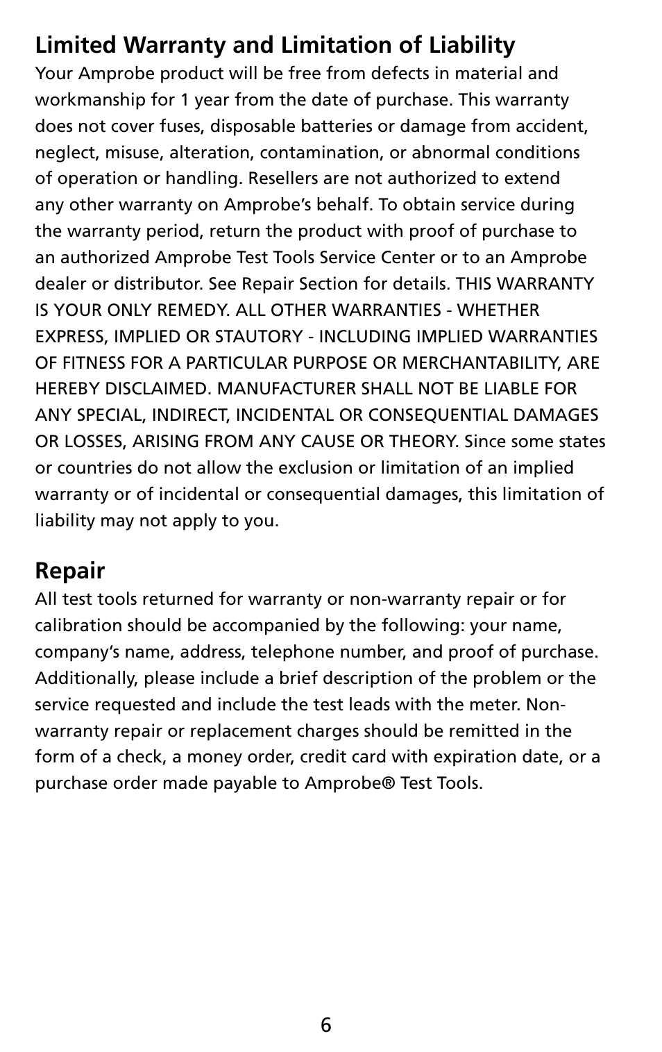 Amprobe THWD-3 TH-3 Relative-Humidity-Temperature-Meters User Manual | Page 8 / 63