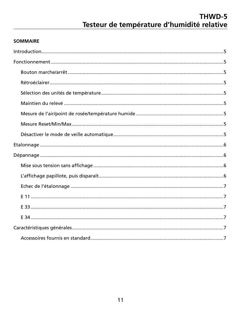 Thwd-5 testeur de température d’humidité relative | Amprobe THWD-5 Relative-Humidity-Temperature-Meter User Manual | Page 12 / 53