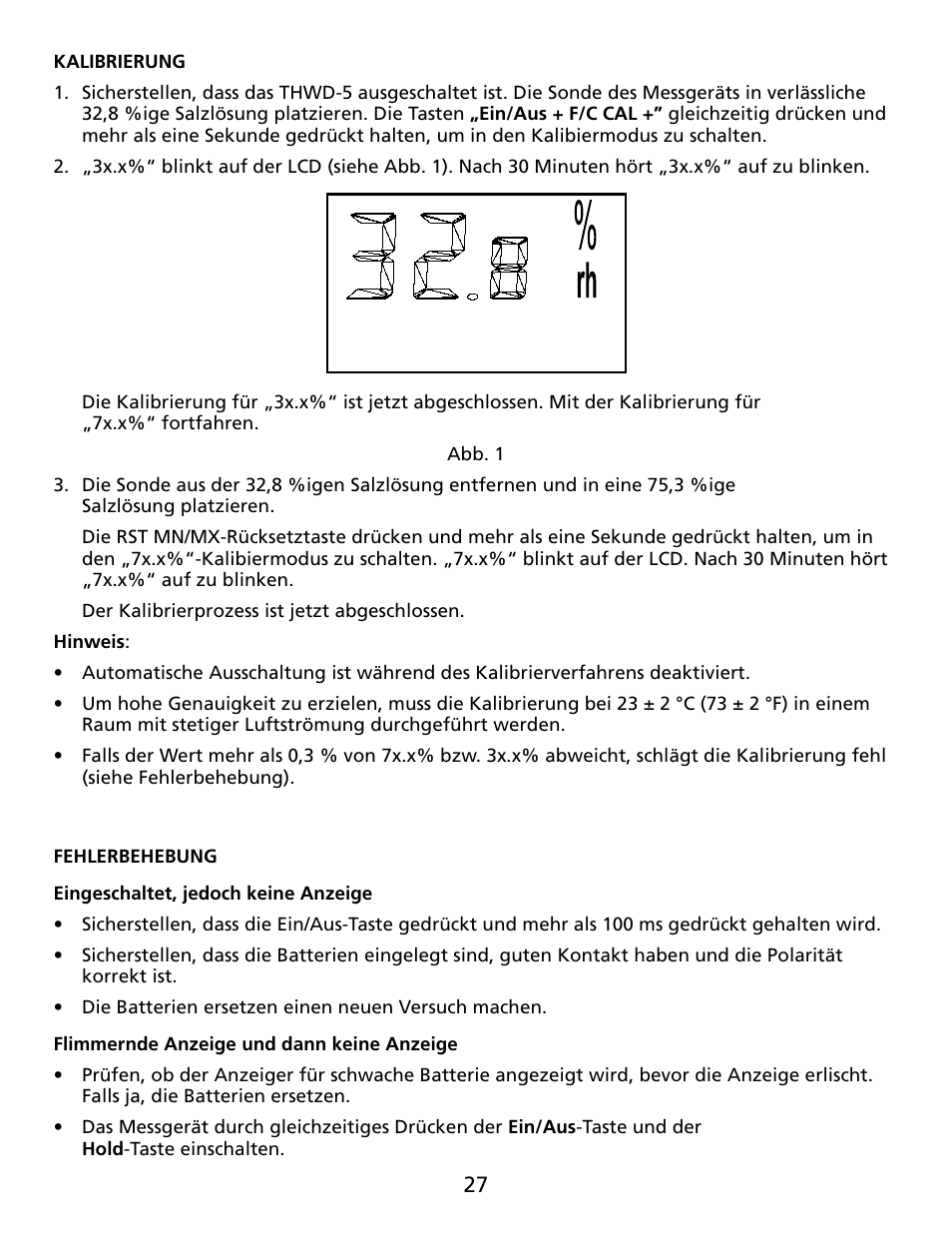 Amprobe THWD-5 Relative-Humidity-Temperature-Meter User Manual | Page 28 / 53