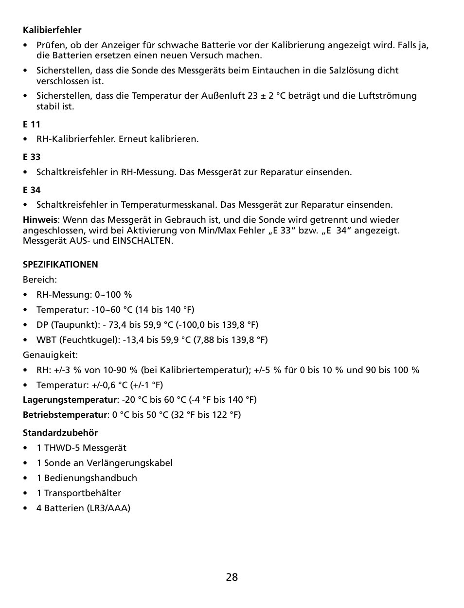 Amprobe THWD-5 Relative-Humidity-Temperature-Meter User Manual | Page 29 / 53