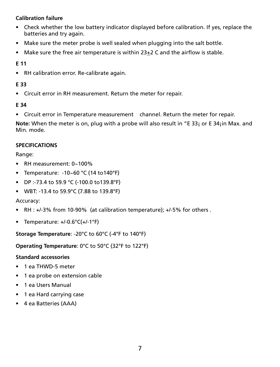 Amprobe THWD-5 Relative-Humidity-Temperature-Meter User Manual | Page 8 / 53