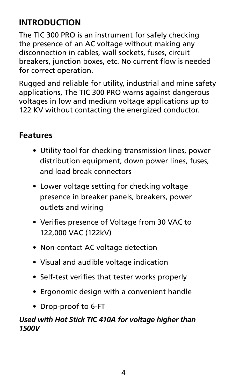 Amprobe TIC-300-PRO Non-Contact-Voltage-Detector User Manual | Page 10 / 92