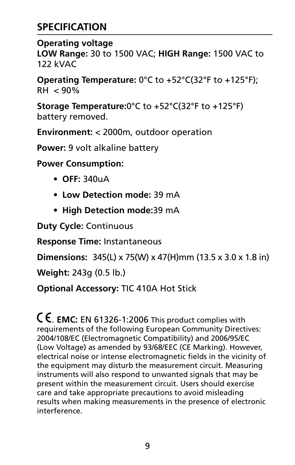 Amprobe TIC-300-PRO Non-Contact-Voltage-Detector User Manual | Page 15 / 92