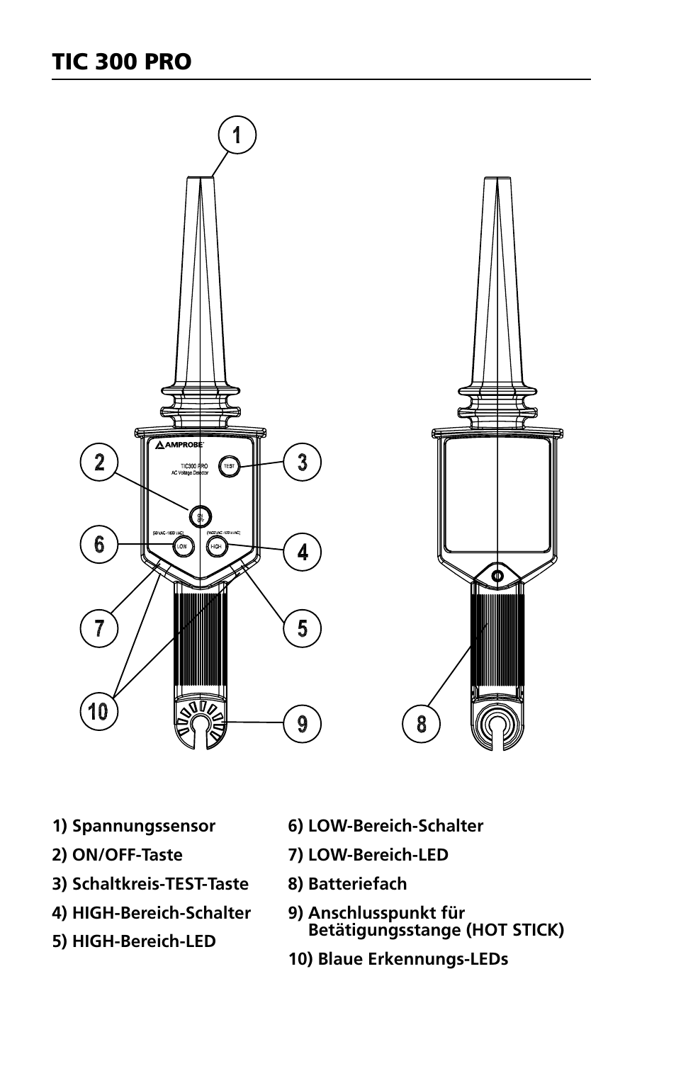 Tic 300 pro | Amprobe TIC-300-PRO Non-Contact-Voltage-Detector User Manual | Page 42 / 92