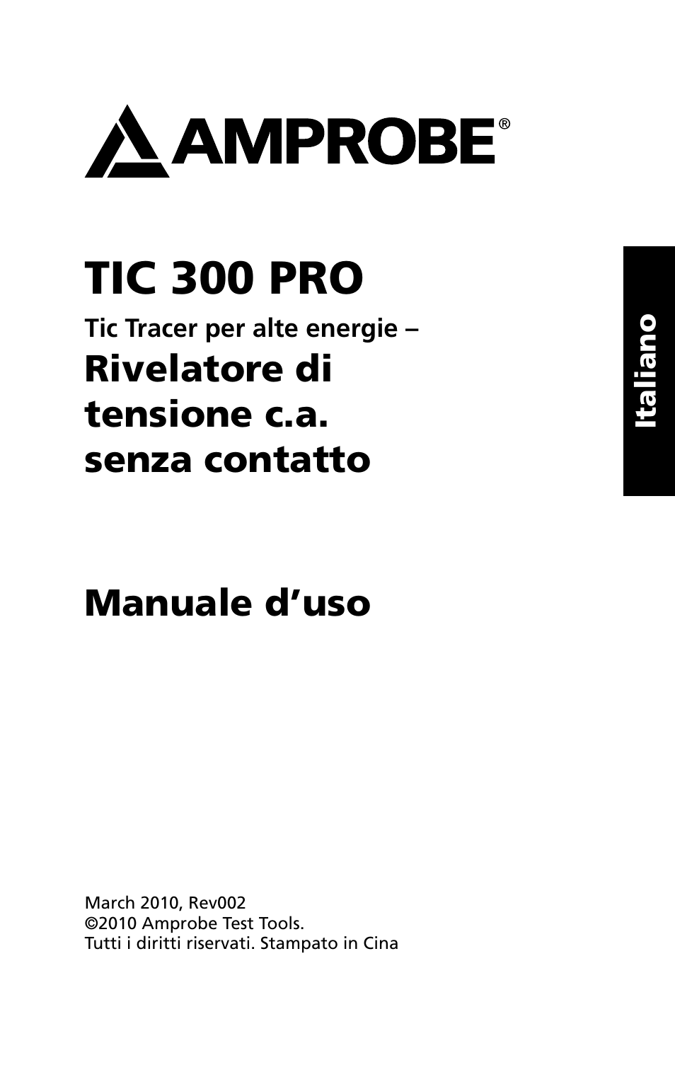 Tic 300 pro | Amprobe TIC-300-PRO Non-Contact-Voltage-Detector User Manual | Page 57 / 92