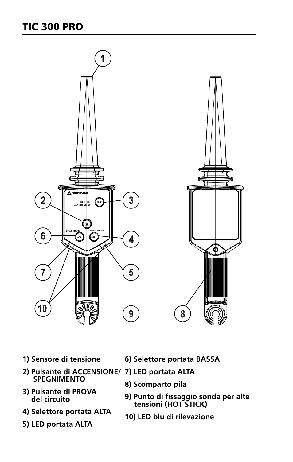 Tic 300 pro | Amprobe TIC-300-PRO Non-Contact-Voltage-Detector User Manual | Page 60 / 92
