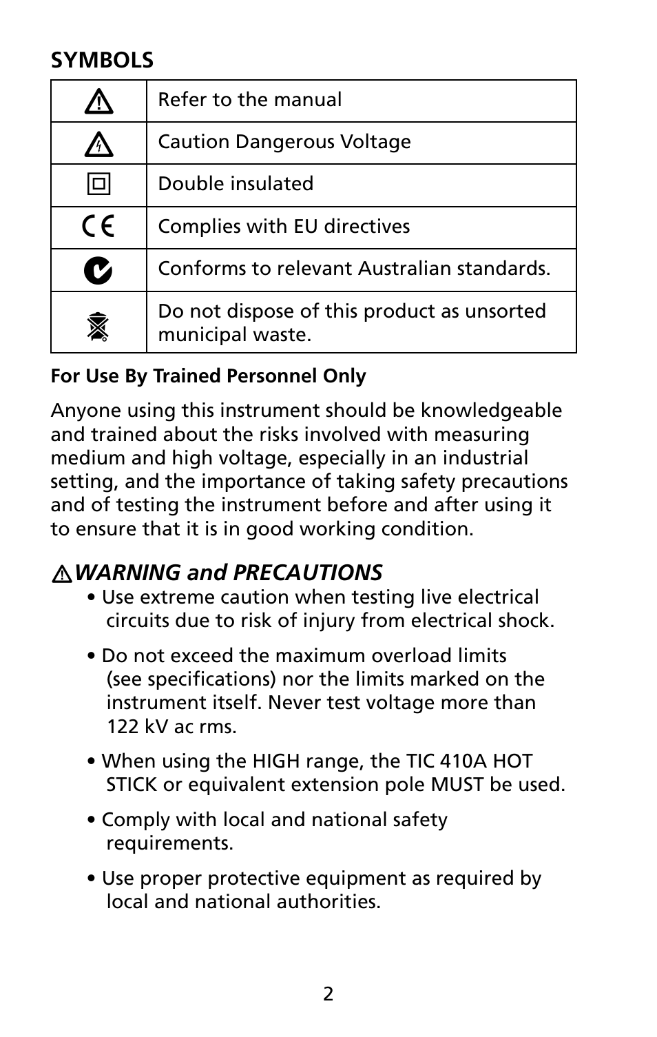 Amprobe TIC-300-PRO Non-Contact-Voltage-Detector User Manual | Page 8 / 92