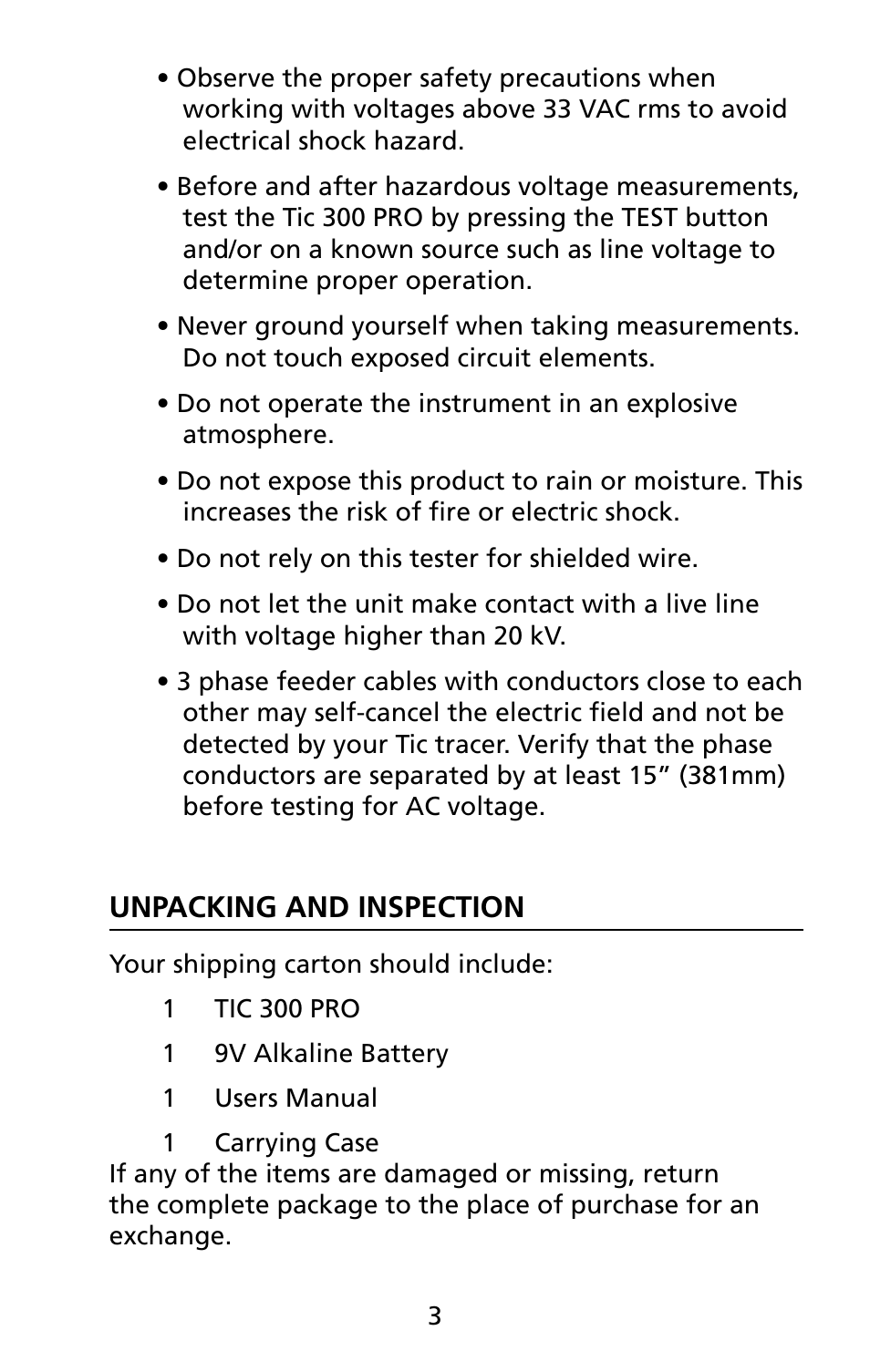 Amprobe TIC-300-PRO Non-Contact-Voltage-Detector User Manual | Page 9 / 92