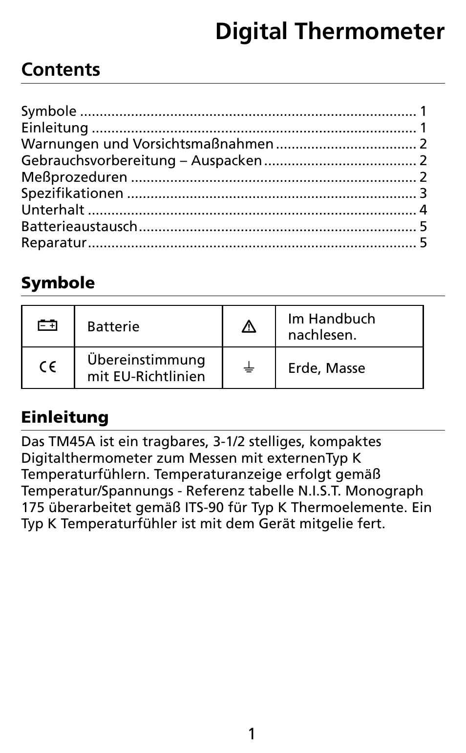 Amprobe TM45A Digital-Thermometer User Manual | Page 13 / 35