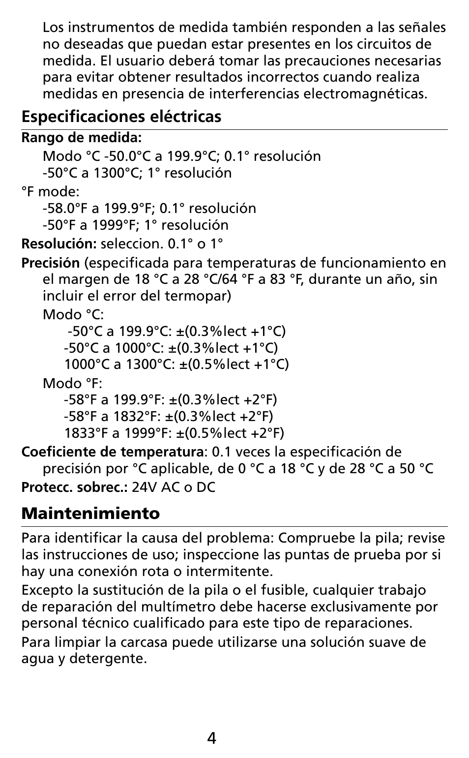 Amprobe TM45A Digital-Thermometer User Manual | Page 24 / 35