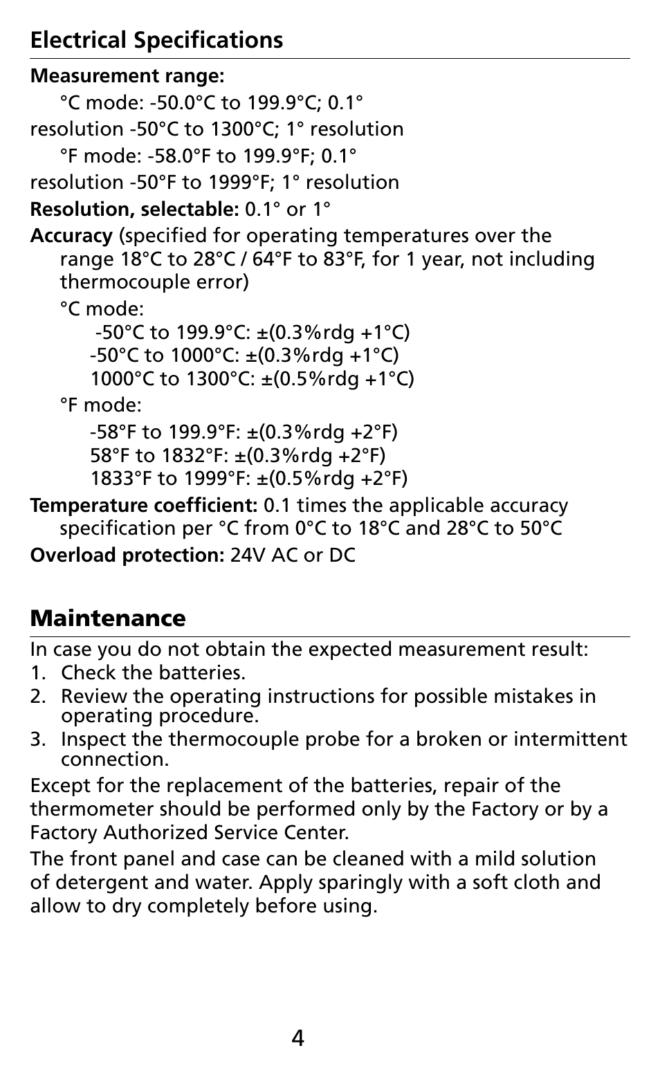Amprobe TM45A Digital-Thermometer User Manual | Page 8 / 35