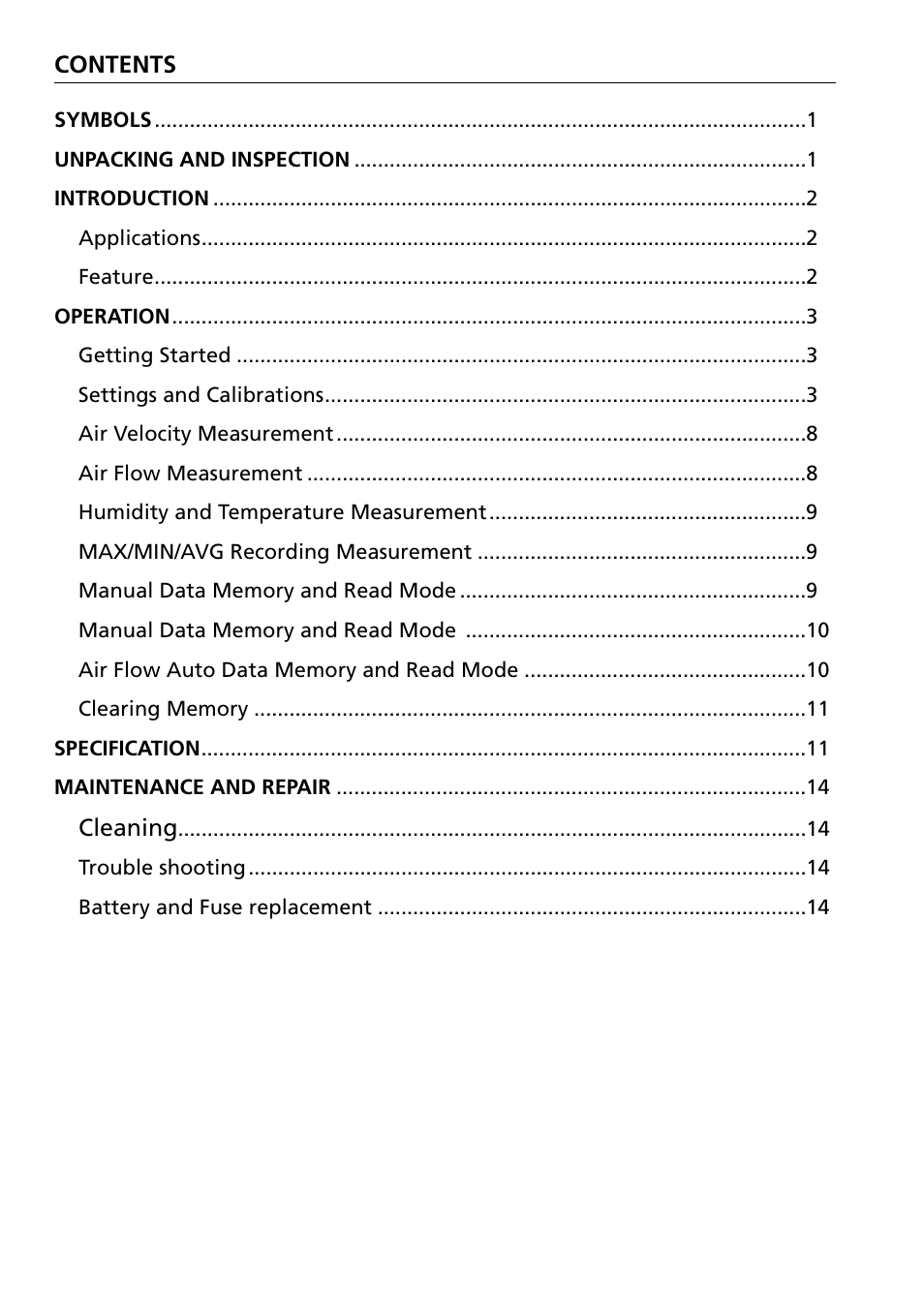 Amprobe TMA-21HW Hot-Wire-Anemometer User Manual | Page 12 / 28