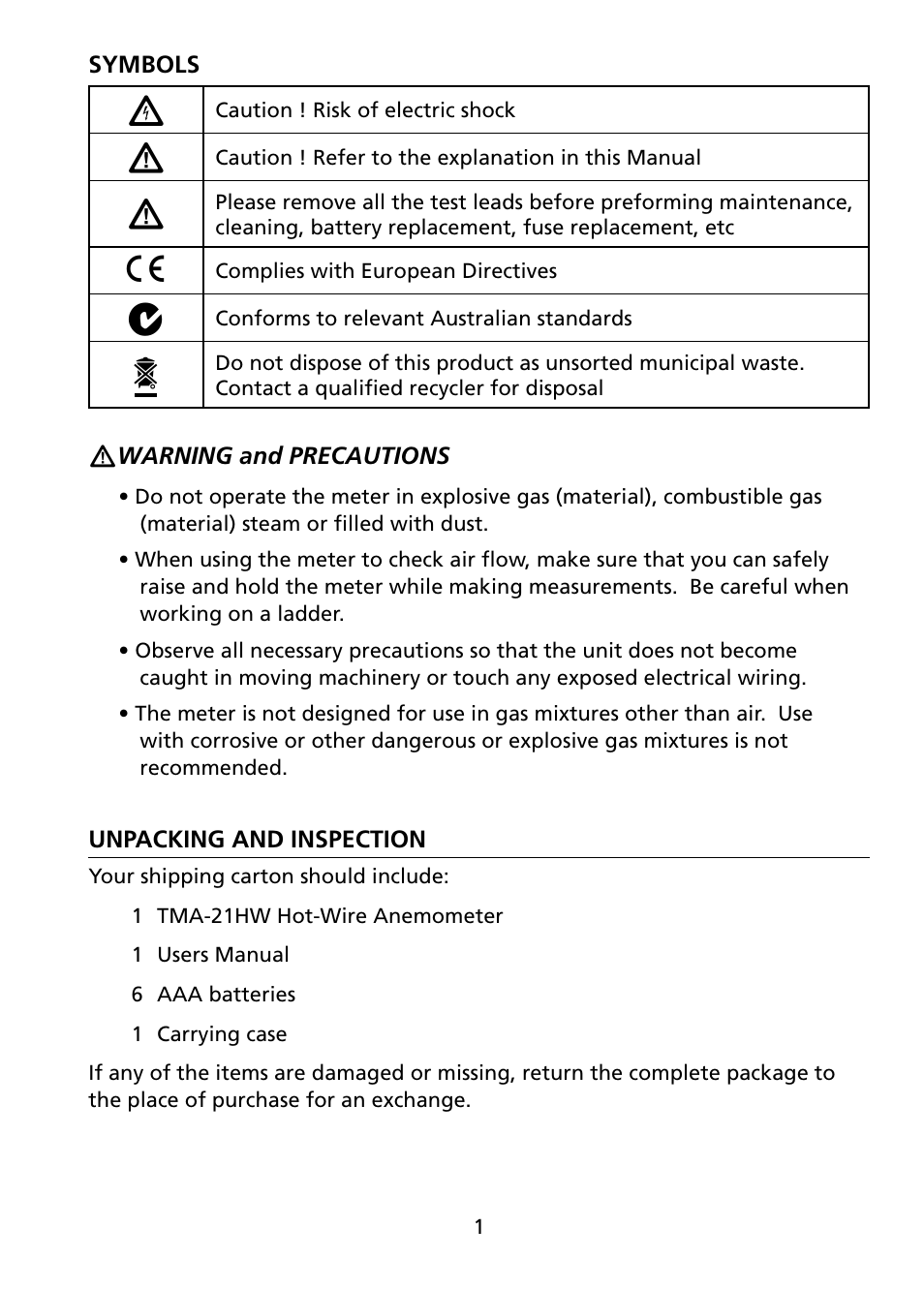 Amprobe TMA-21HW Hot-Wire-Anemometer User Manual | Page 13 / 28