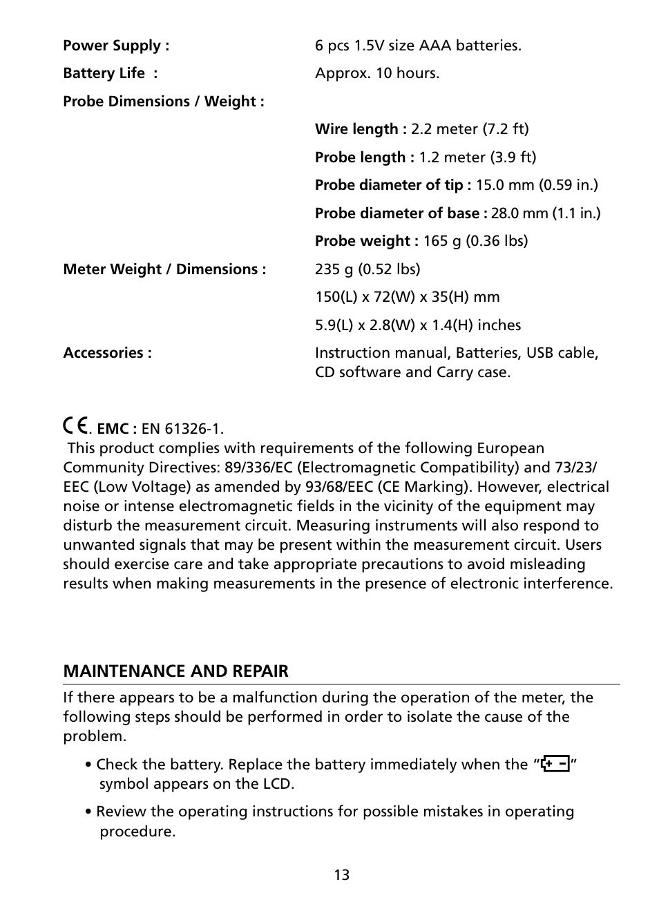 Amprobe TMA-21HW Hot-Wire-Anemometer User Manual | Page 25 / 28