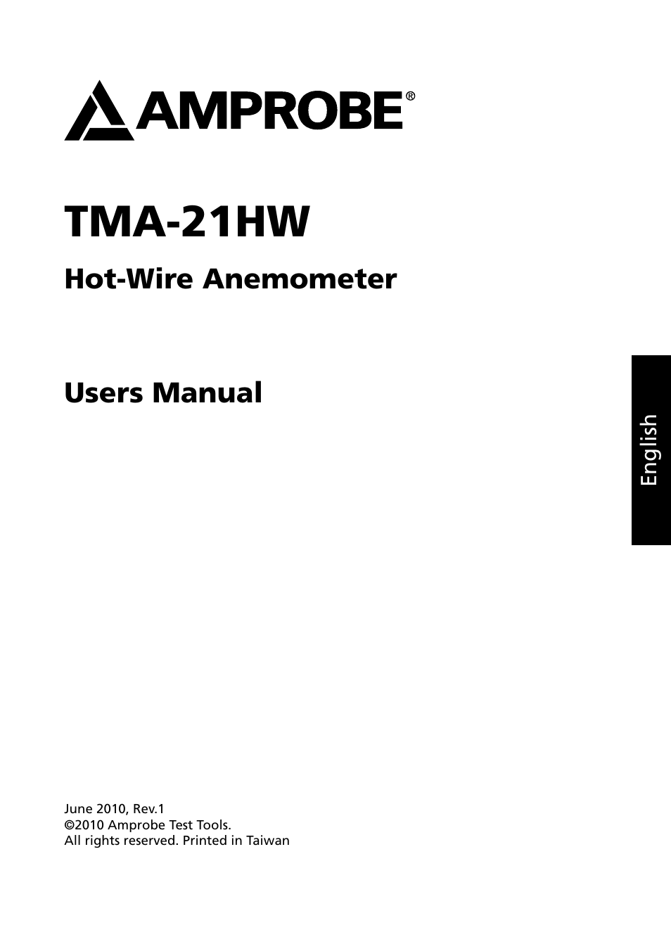 Tma-21hw | Amprobe TMA-21HW Hot-Wire-Anemometer User Manual | Page 3 / 28