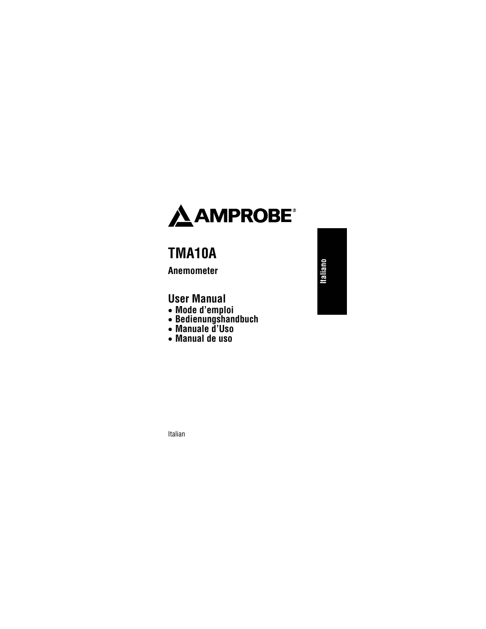 Tma10a_manual_ita, Tma10a, User manual | Amprobe TMA10A Anemometer User Manual | Page 40 / 63