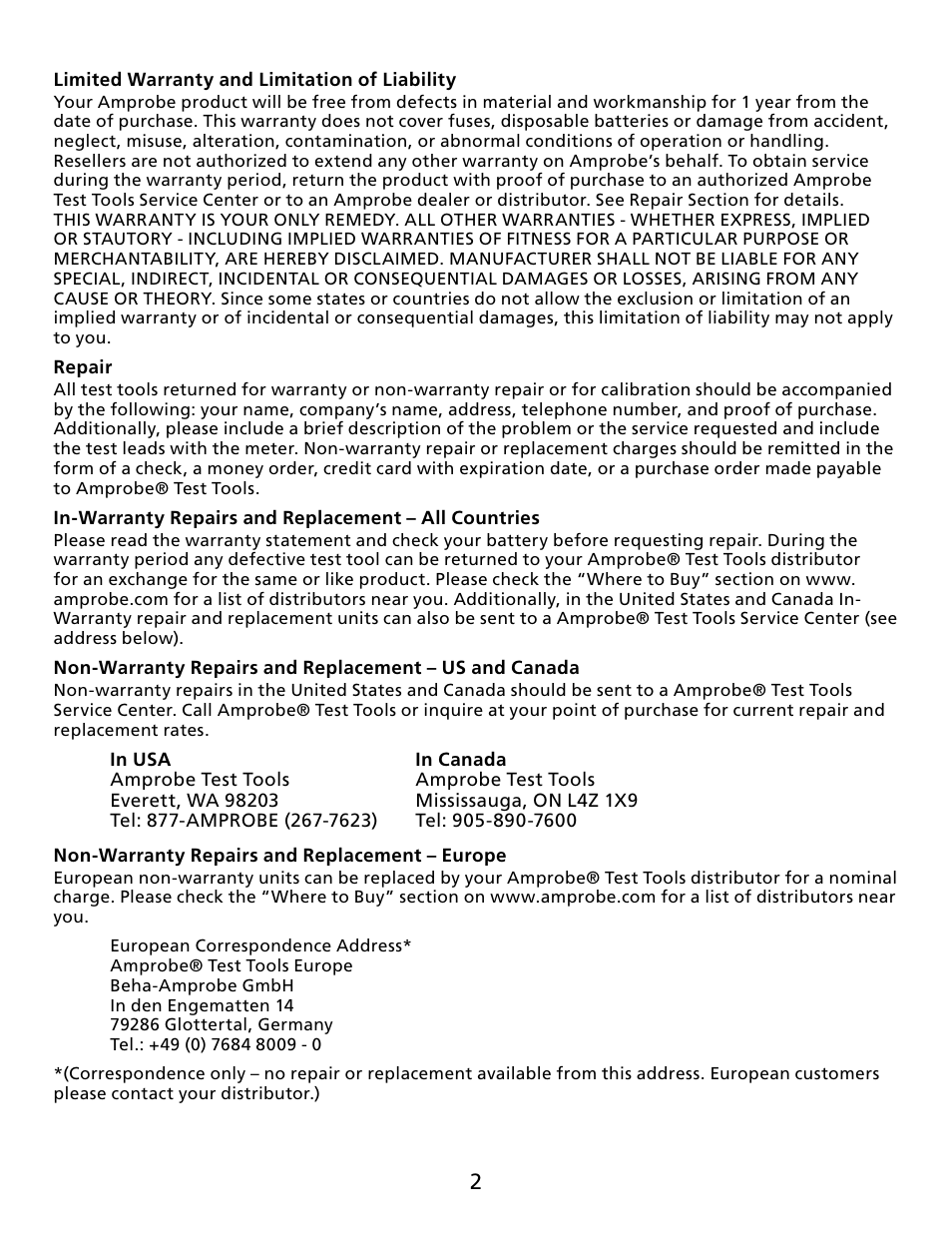 Amprobe TMA40 Airflow-Anemometer User Manual | Page 3 / 74