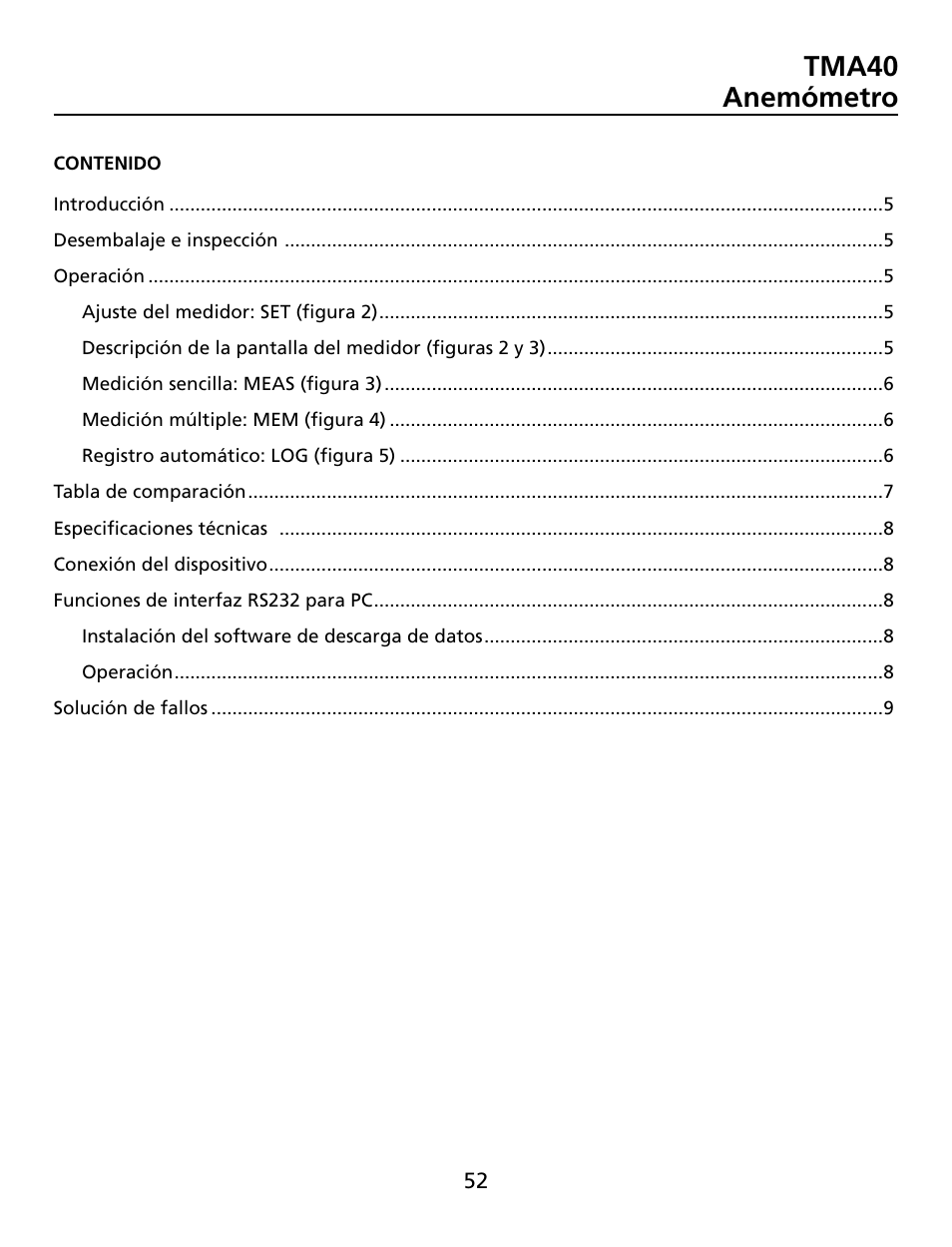 Tma40 anemómetro | Amprobe TMA40 Airflow-Anemometer User Manual | Page 53 / 74