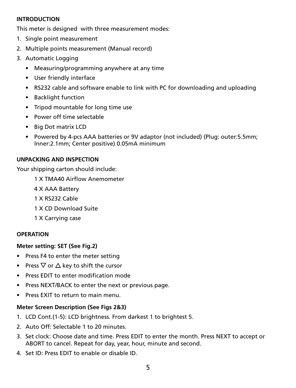 Amprobe TMA40 Airflow-Anemometer User Manual | Page 6 / 74