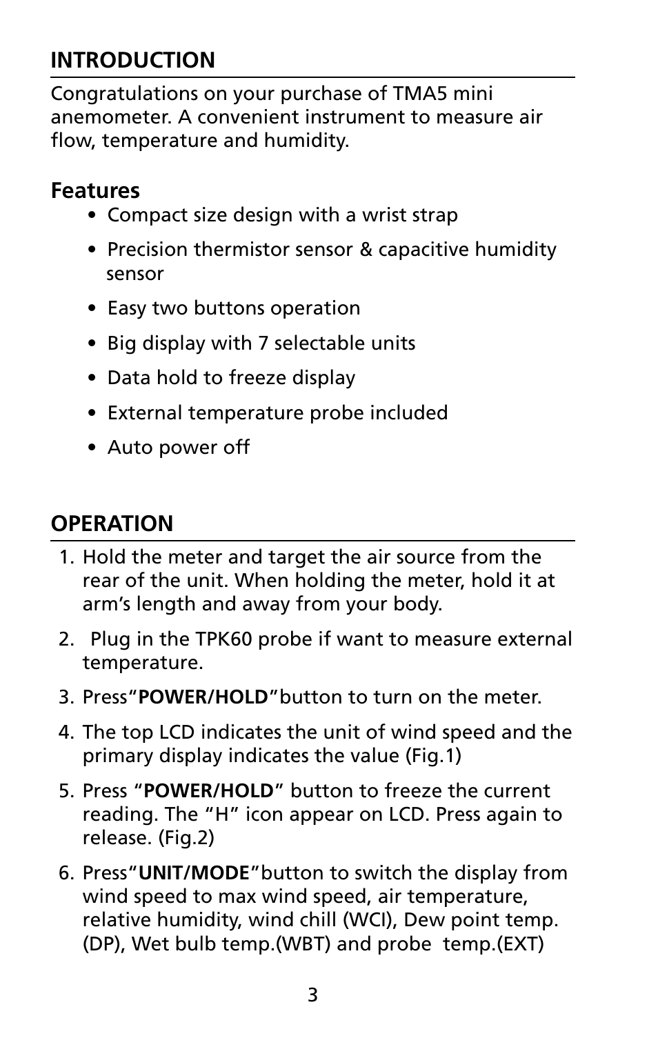 Amprobe TMA5 Mini-Vane-Anemometer User Manual | Page 10 / 72