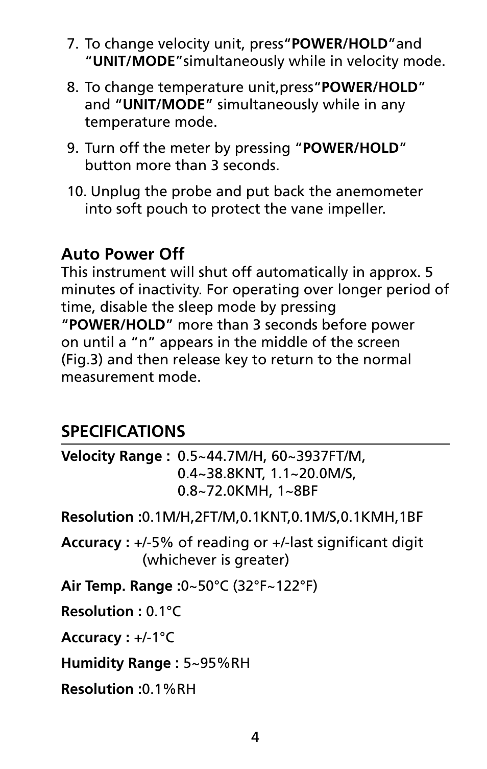 Amprobe TMA5 Mini-Vane-Anemometer User Manual | Page 11 / 72