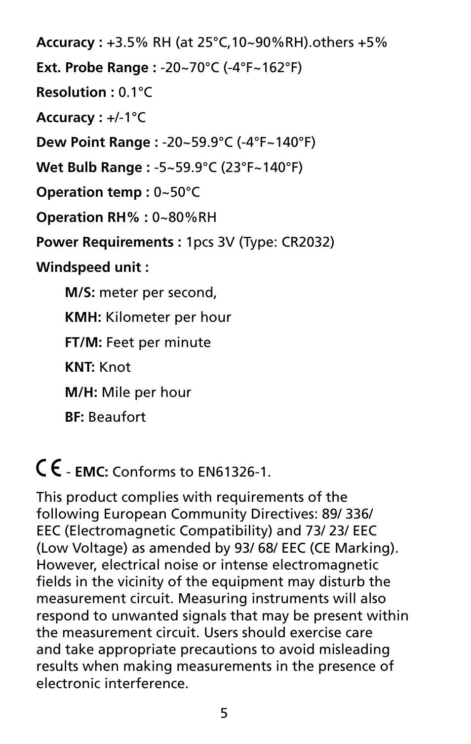 Amprobe TMA5 Mini-Vane-Anemometer User Manual | Page 12 / 72