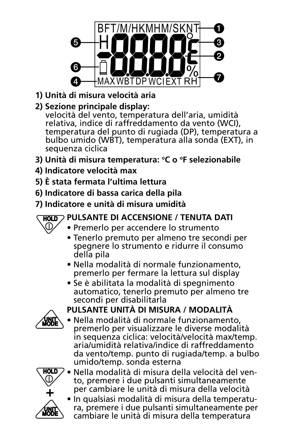 Bft/m/hkmhm/sknt | Amprobe TMA5 Mini-Vane-Anemometer User Manual | Page 49 / 72