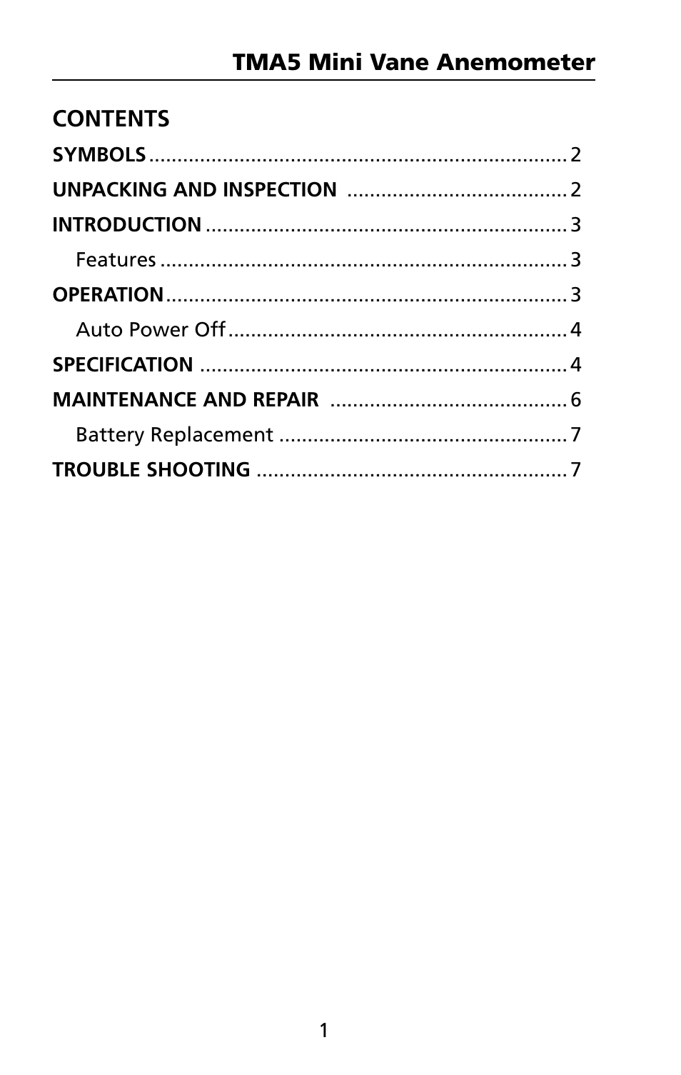 Amprobe TMA5 Mini-Vane-Anemometer User Manual | Page 8 / 72