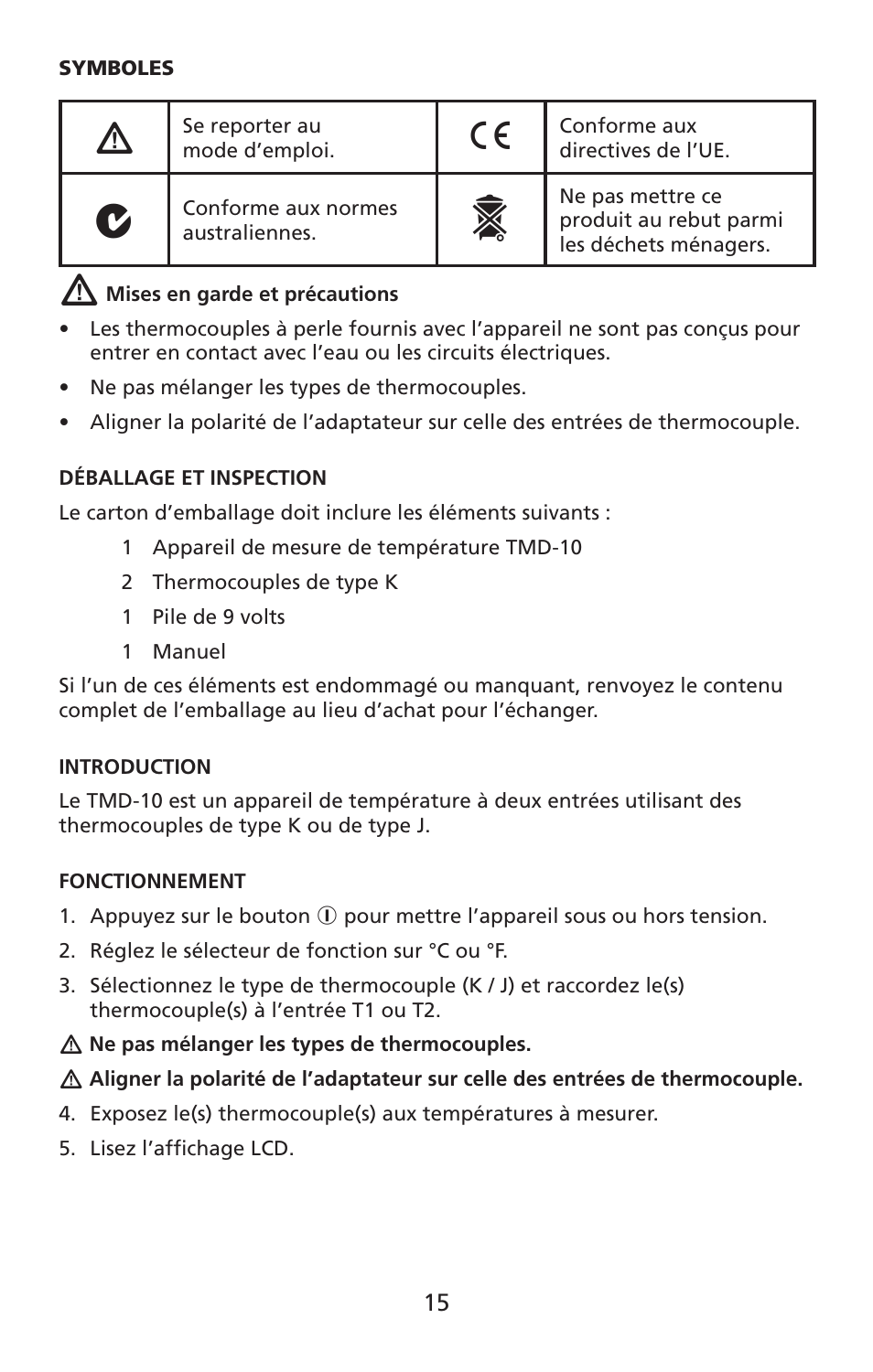 Amprobe TMD-10 Dual-Temperature-Meter User Manual | Page 16 / 62