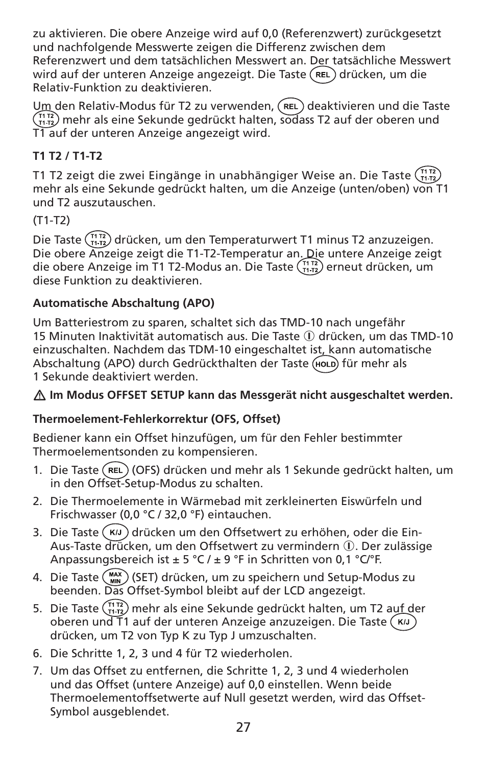 Amprobe TMD-10 Dual-Temperature-Meter User Manual | Page 28 / 62