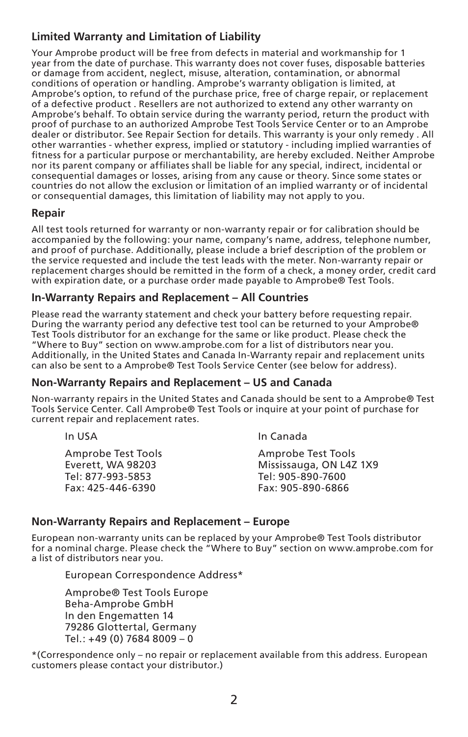 Amprobe TMD-10 Dual-Temperature-Meter User Manual | Page 3 / 62