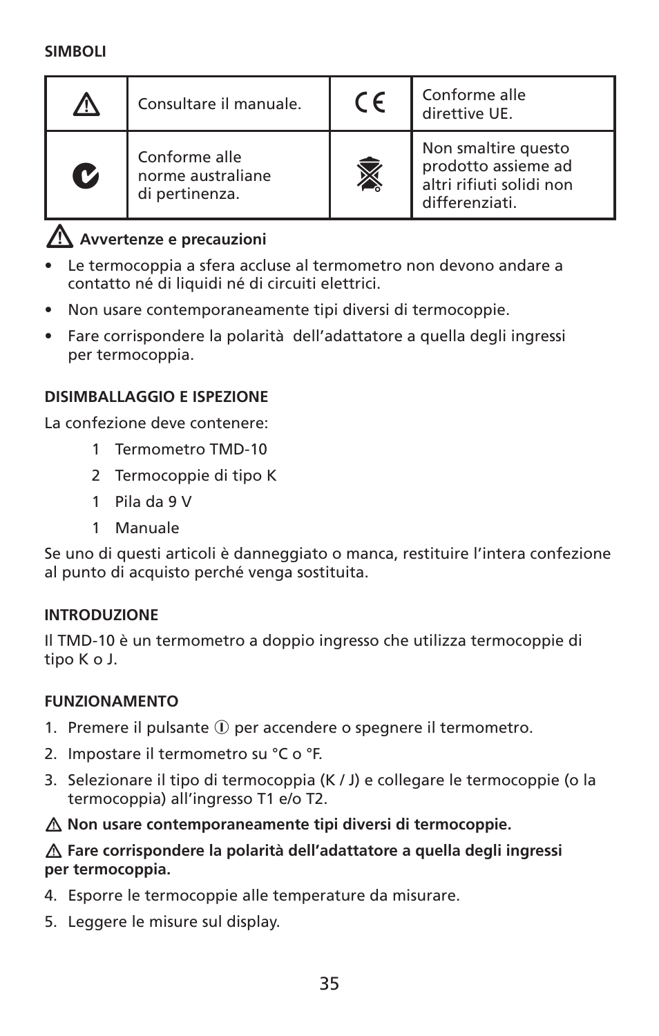 Amprobe TMD-10 Dual-Temperature-Meter User Manual | Page 36 / 62