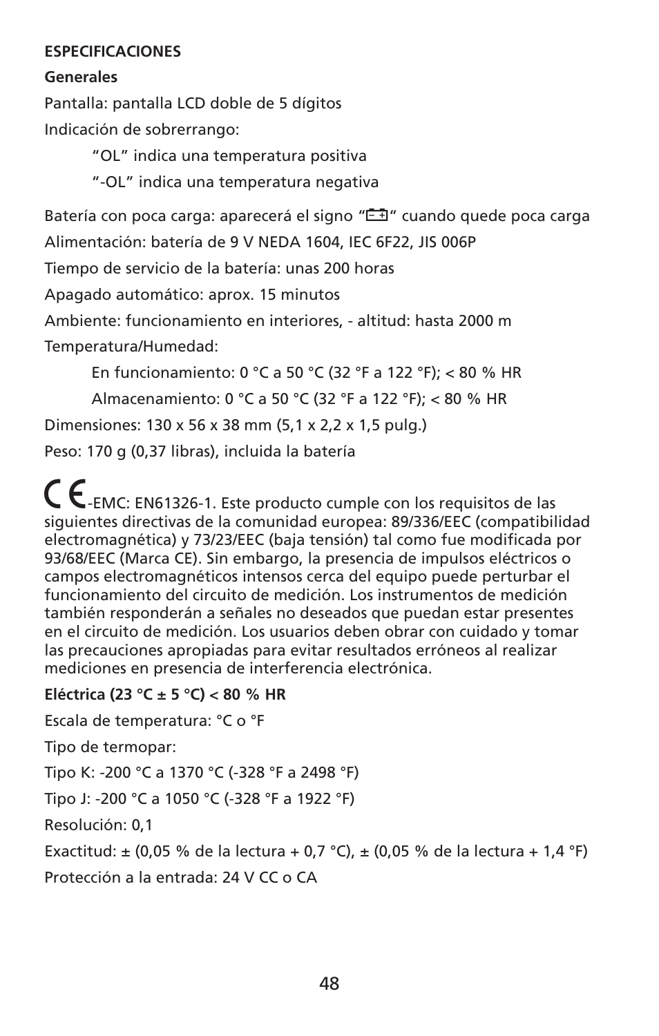 Amprobe TMD-10 Dual-Temperature-Meter User Manual | Page 49 / 62