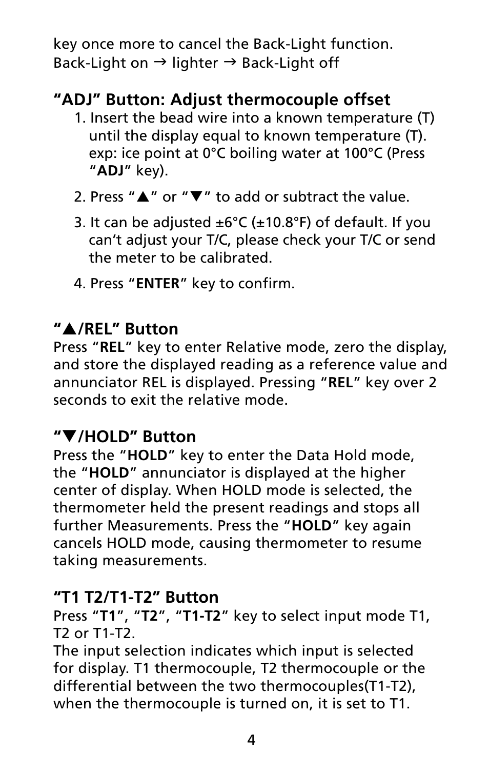 Amprobe TMD-50 Thermocouple-Thermometer User Manual | Page 11 / 16