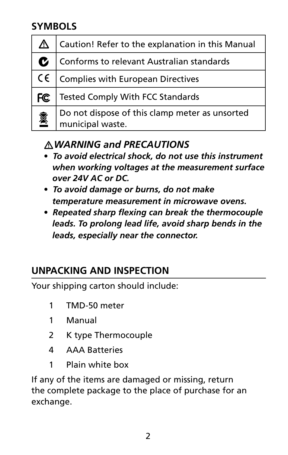 Amprobe TMD-50 Thermocouple-Thermometer User Manual | Page 9 / 16