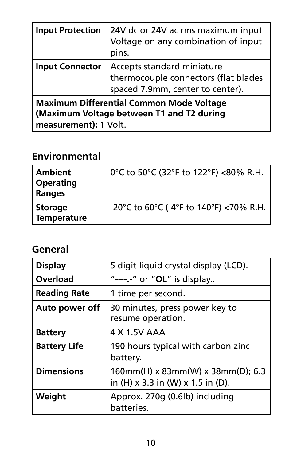 Amprobe TMD-53 Thermocouple-Thermometer User Manual | Page 17 / 20