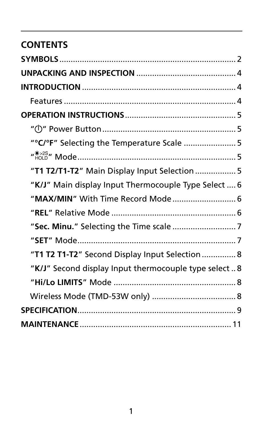 Amprobe TMD-53 Thermocouple-Thermometer User Manual | Page 8 / 20