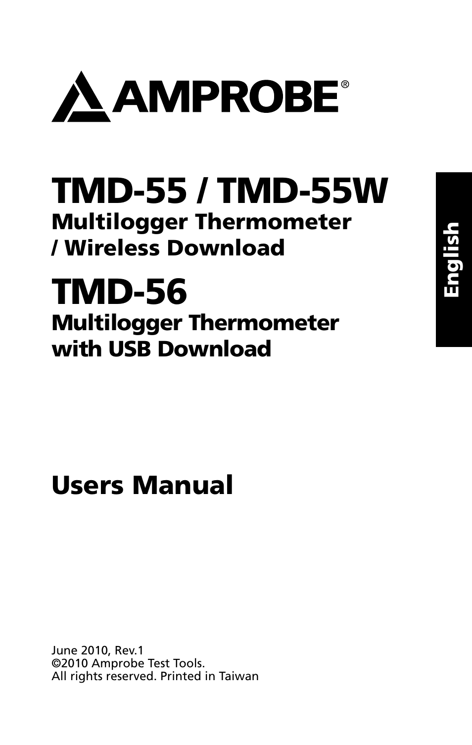 Tmd-55 / tmd-55w, Tmd-56, Users manual | Amprobe TMD-55 Multilogger-Thermometers User Manual | Page 3 / 28